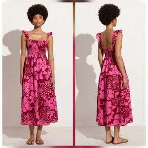 FAITHFULL THE BRAND BENITO MIDI DRESS, SIZE 4